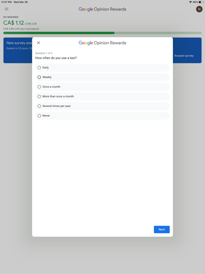 #2. Google Opinion Rewards (iOS) De: Google