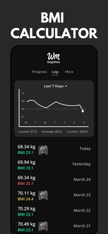 BMI Calculator - WeightMate Screenshot 3 of 6