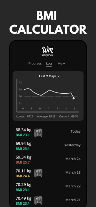 BMI Calculator - WeightMate Screenshot 3 of 6