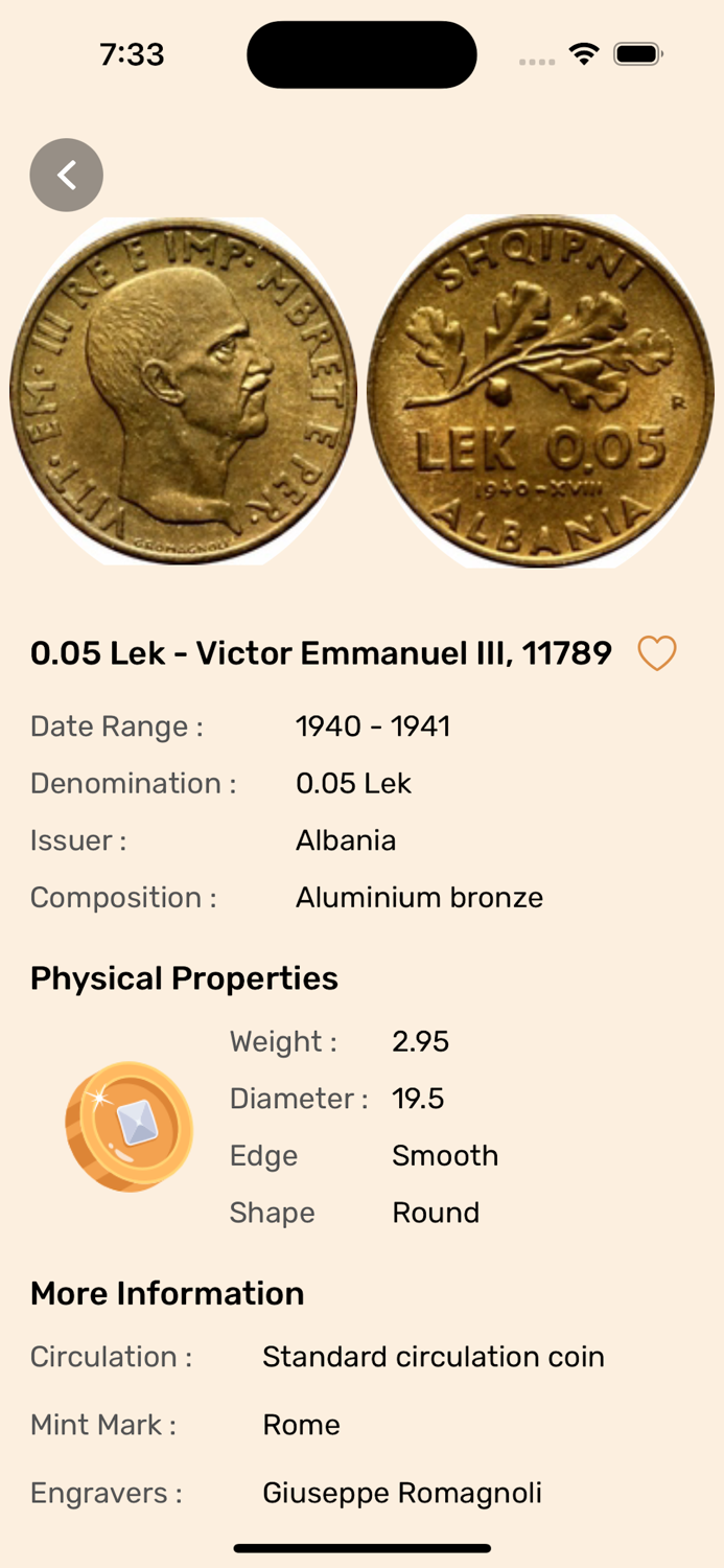 Coin Identifier - Coin Info