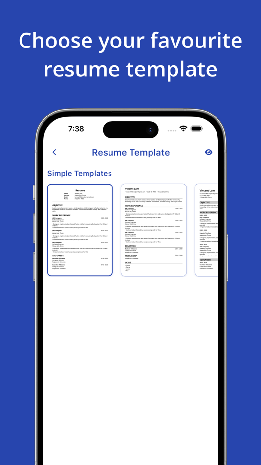 #2. CV Builder: Smart CV Maker (iOS) Podle: CHI HOU LAM