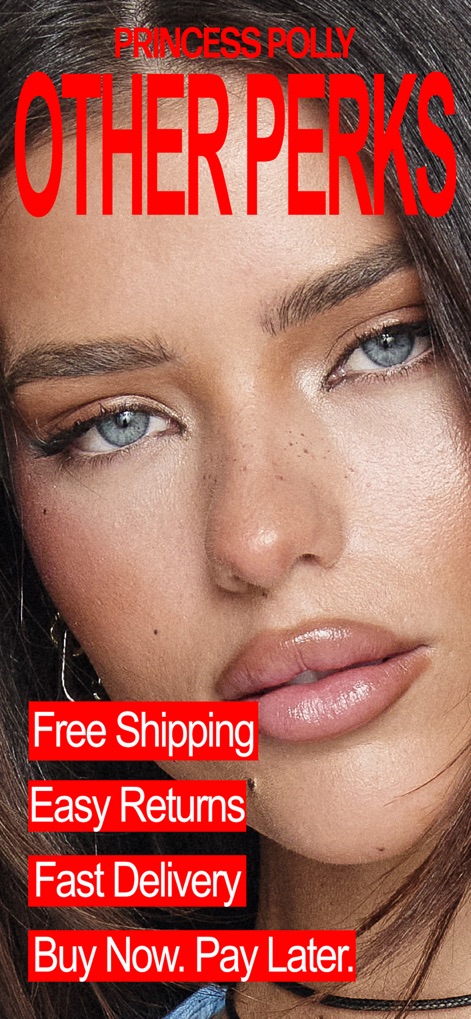 Princess Polly - This tool emphasizes core shopping conveniences such as "Free Shipping" and the "Buy Now. Pay Later" option, enhancing the overall user experience.