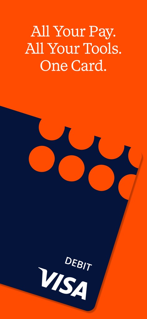 DailyPay On-Demand Pay - The app integrates financial tools with a "DailyPay Debit VISA" card, providing a single platform for managing earnings and spending.