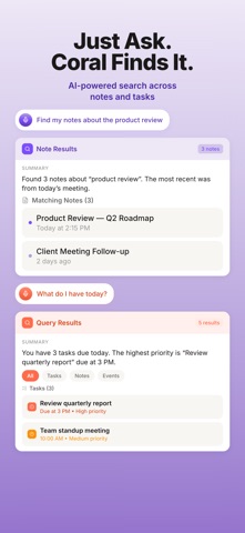 Coral: Voice AI Task Manager iPhone screenshot