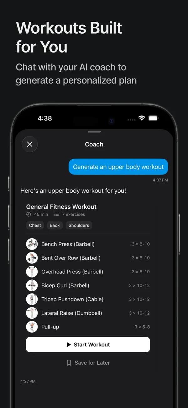 Screenshot #3 pour AI Personal Trainer - EVEX
