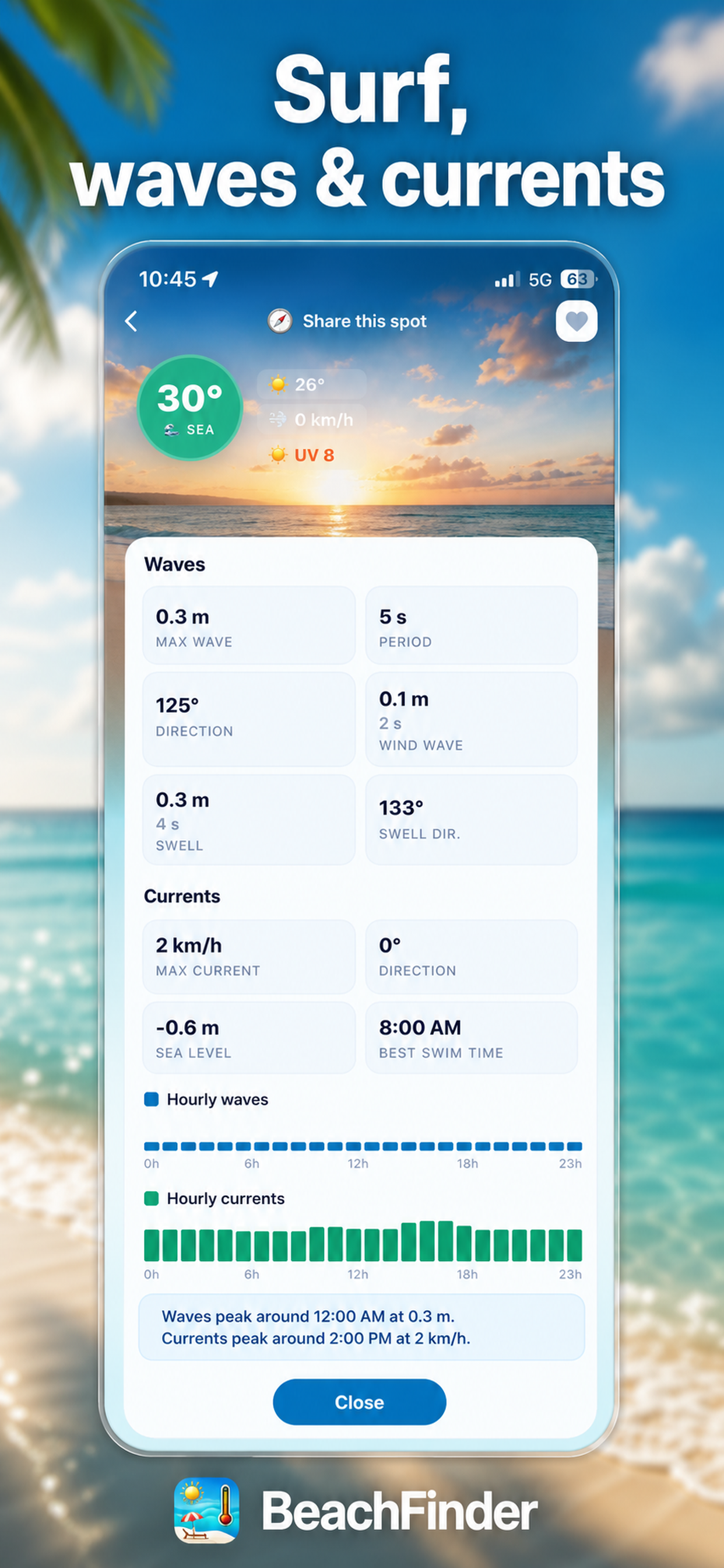 BeachFinder - Sea Temp & Wind