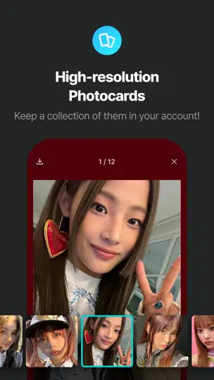 Capture d'écran de Weverse Albums sur iPhone 7