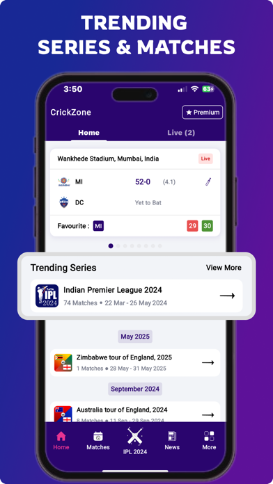 CricZone - Live Cricket Scoreのおすすめ画像1