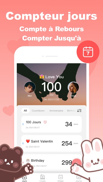 Screenshot #3 pour Widget Couple：Compte à Rebours