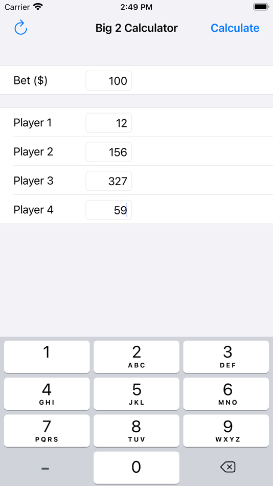 #1. Big Two Calculator (iOS) 由: Leung Kau Chan