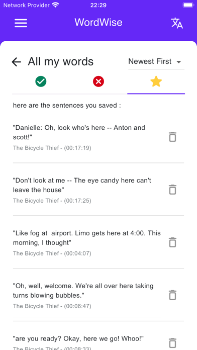 MovieWordWise Screenshot