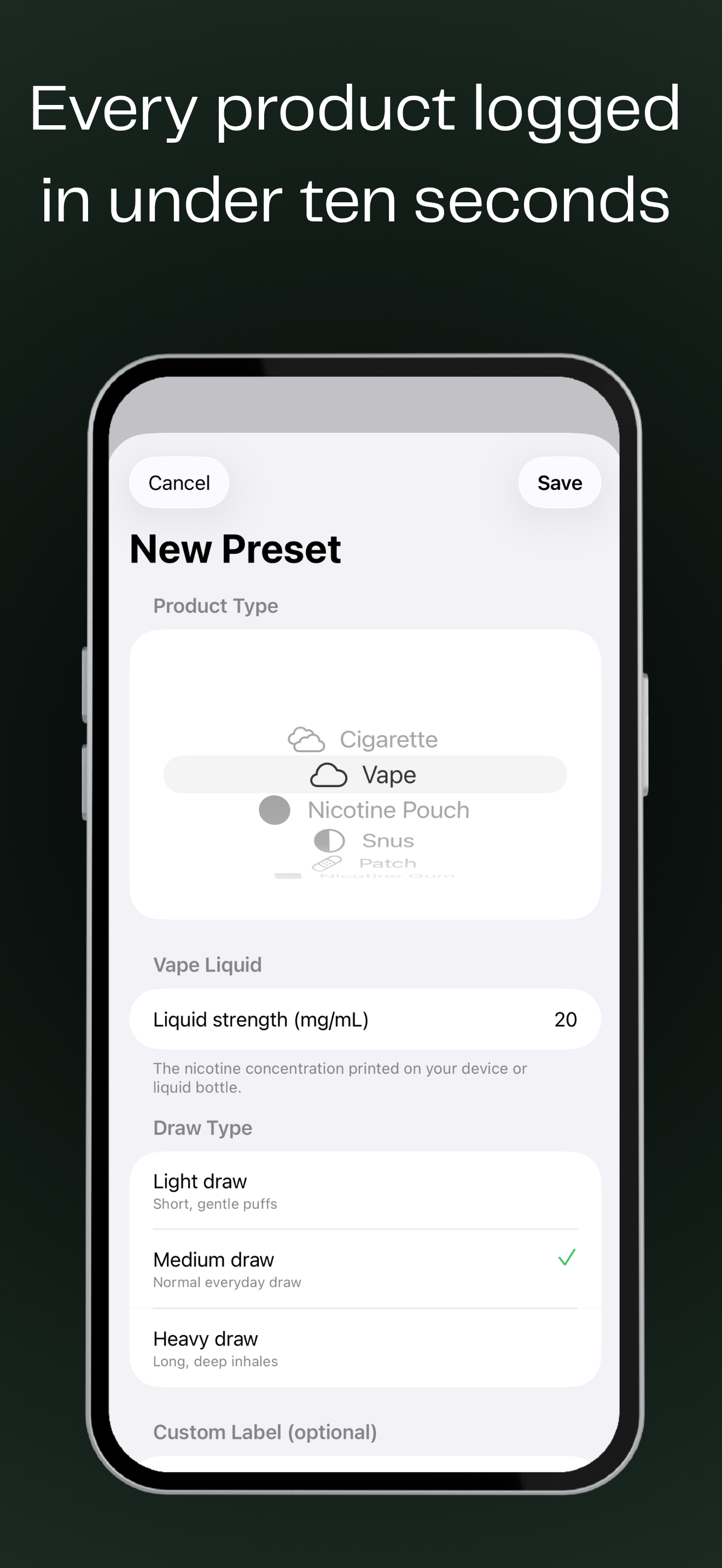 Nicotine Tracker - NicTracker