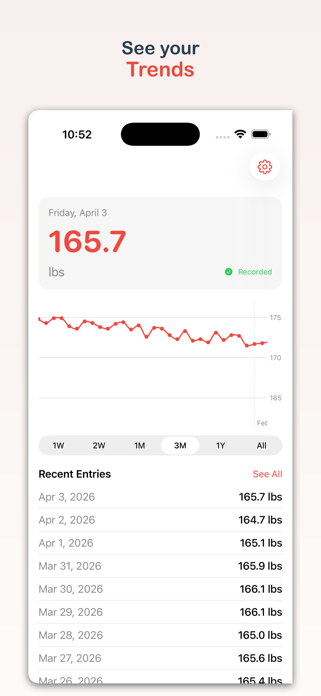 Watch Weight: Daily Tracker Screenshot 2 of 3