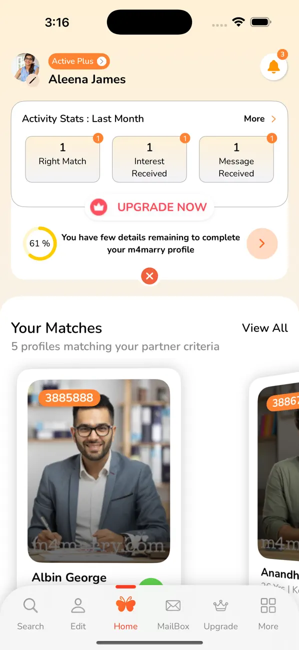 Screenshot #1 pour M4marry - Matrimony App