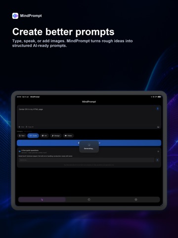 Mind Prompt iPad screenshot