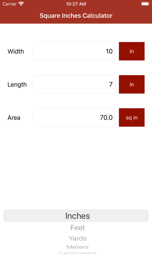 #2. Square Inches Calculator (iOS) 由: Anna Filobok