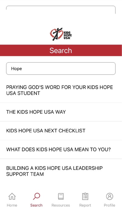 Kids Hope USA App Screenshot