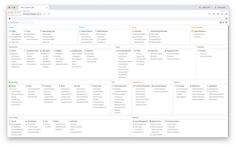 Awery ERP Desktop app screenshot