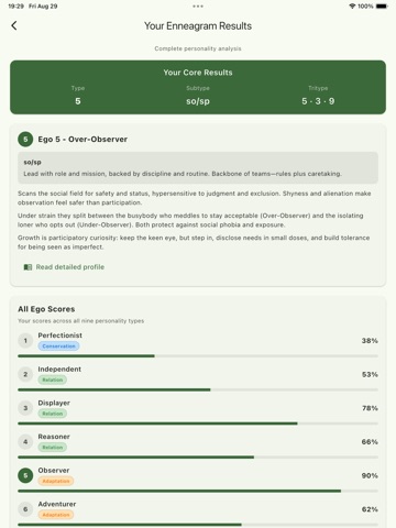 PsyPathia: Enneagram & MBTI iPad screenshot
