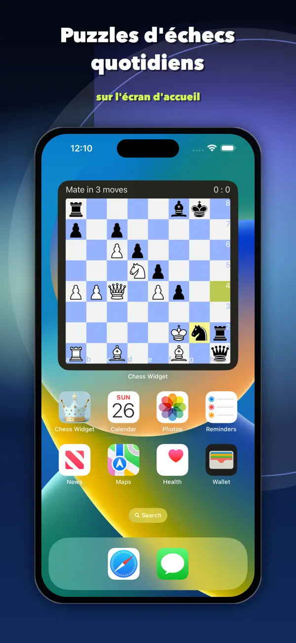 Screenshot #1 pour Chess Widget : Puzzles du jour