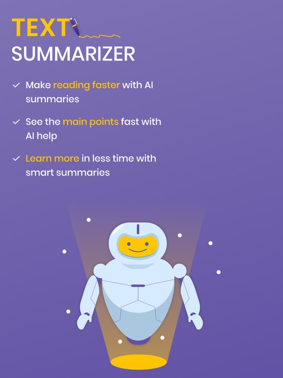 Text Summarizer - AI Summary iPad screenshot 1 - Productivity app