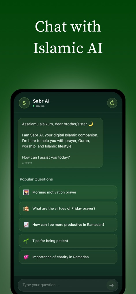 Sabr AI: Islamic Support, Chat - Reference App | MWM