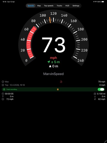 MarvinSpeed GPS iPad screenshot