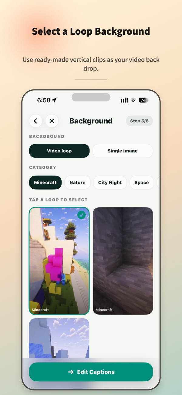 Select a loop background