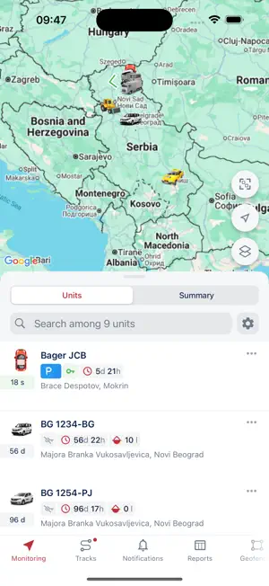 Monitoringnet GPS screenshot 1