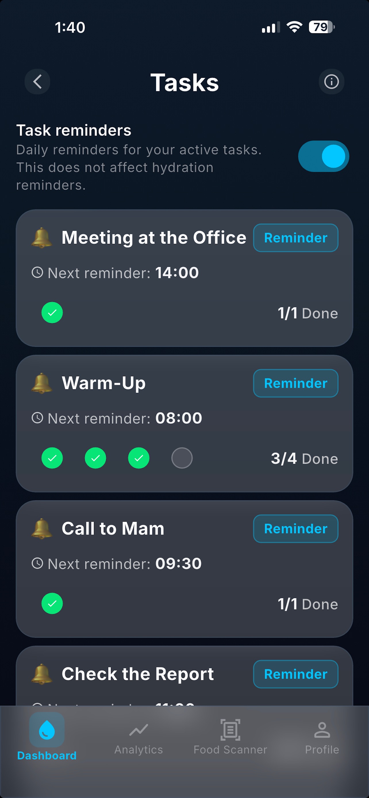 Screenshot 2 of AquaVita: Water & Food Tracker
