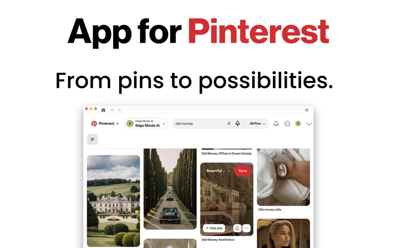 App for Pinterest ® app screenshot