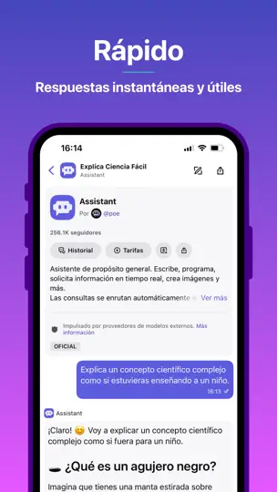 Captura de pantalla de Poe – Fast AI Chat en iPhone 3