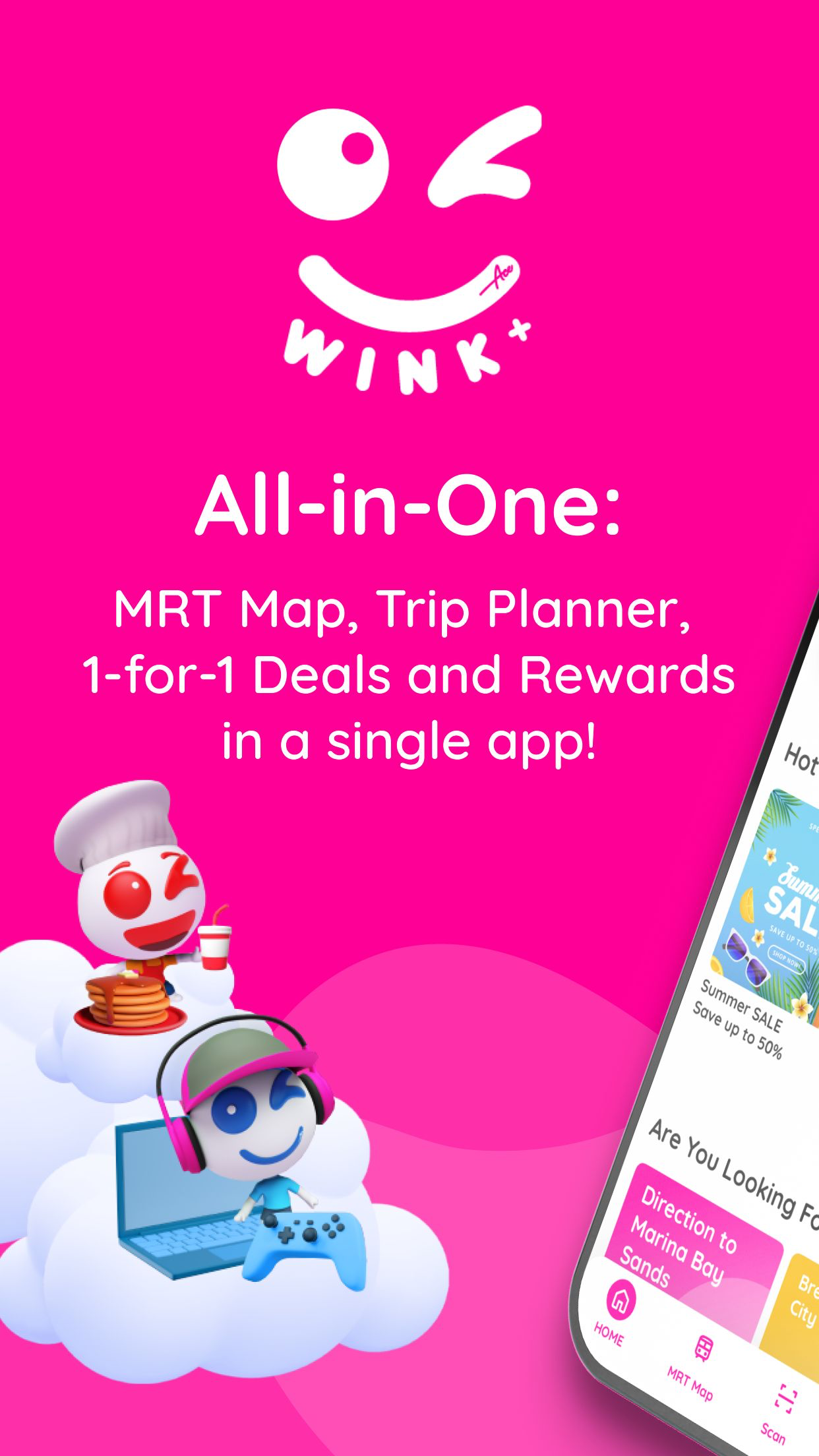 WINK+ SMRT Singapore MRT Map