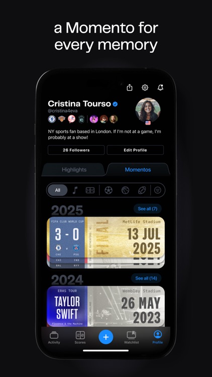 Momento: Sports & Music