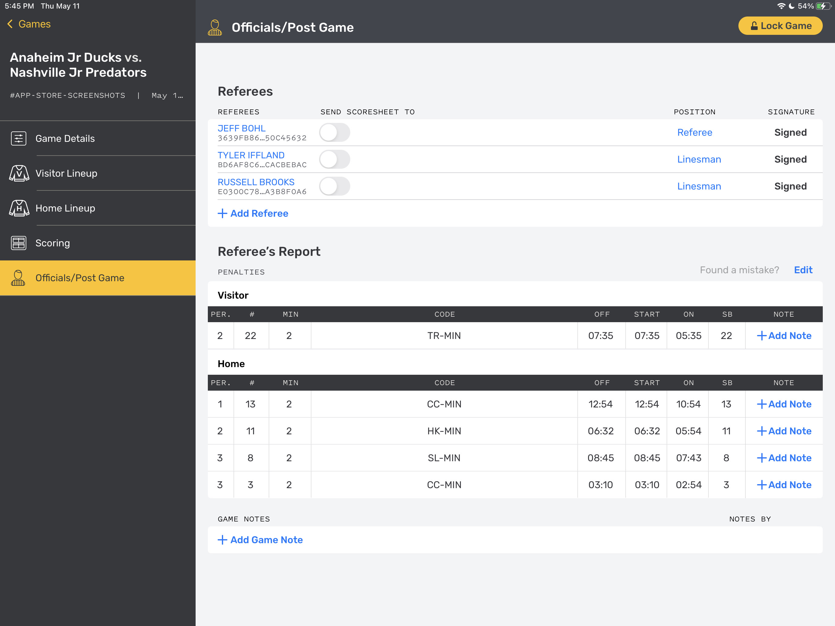GameSheet