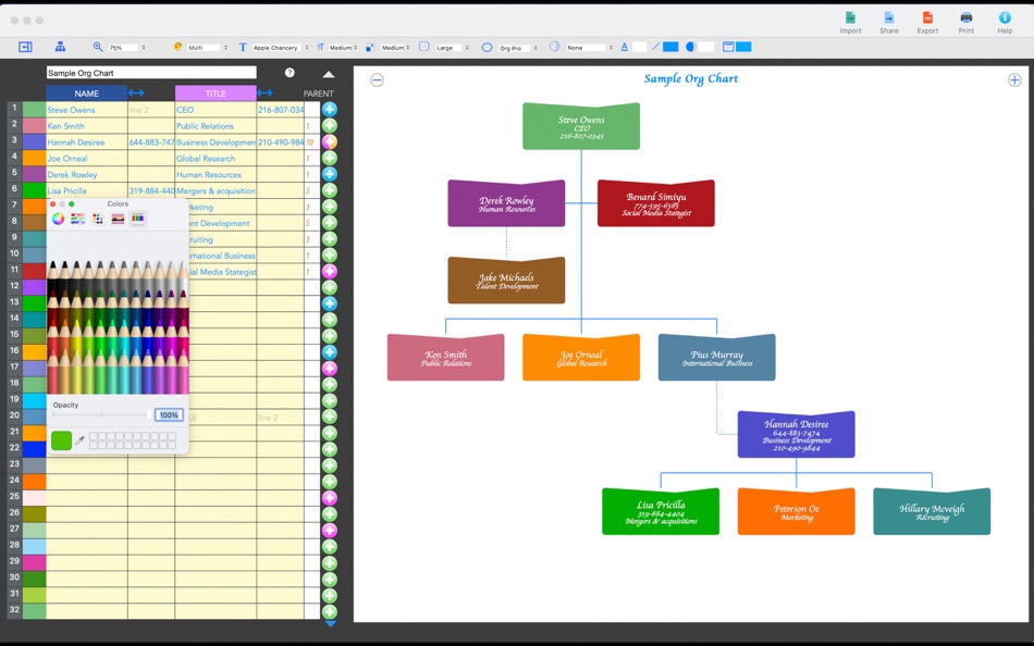 #3. Org Chart Maker (macOS) بواسطة: IW Technologies LLC
