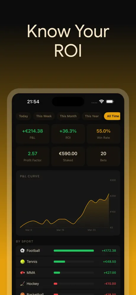 BetLog — Bet Tracker & Stats — iPhone screenshot 2