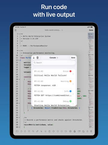 Combine - Code Editor & Git iPad screenshot