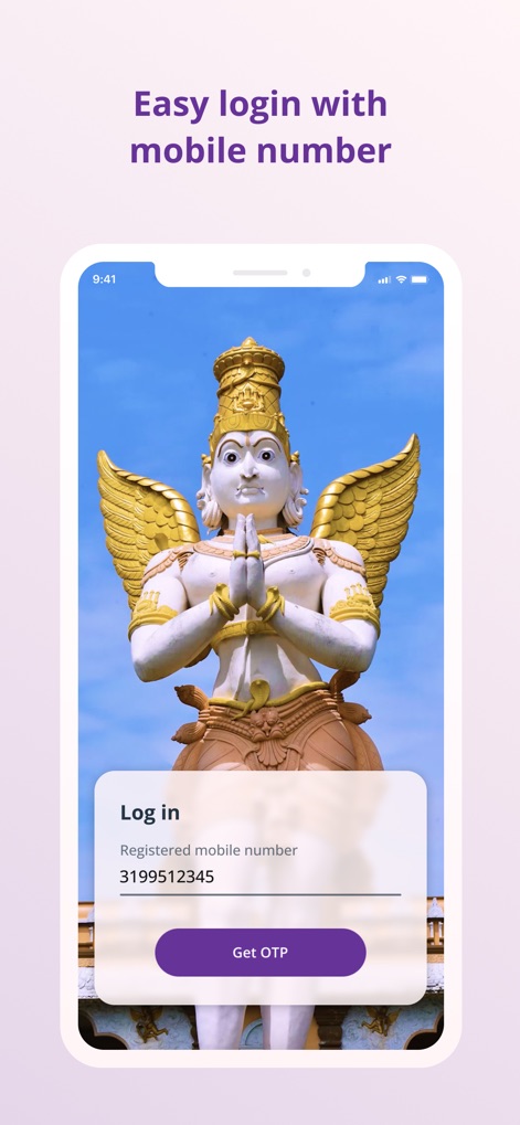TTDevasthanams - Users can easily log in with a mobile number and OTP, streamlining access to their personalized pilgrim services.