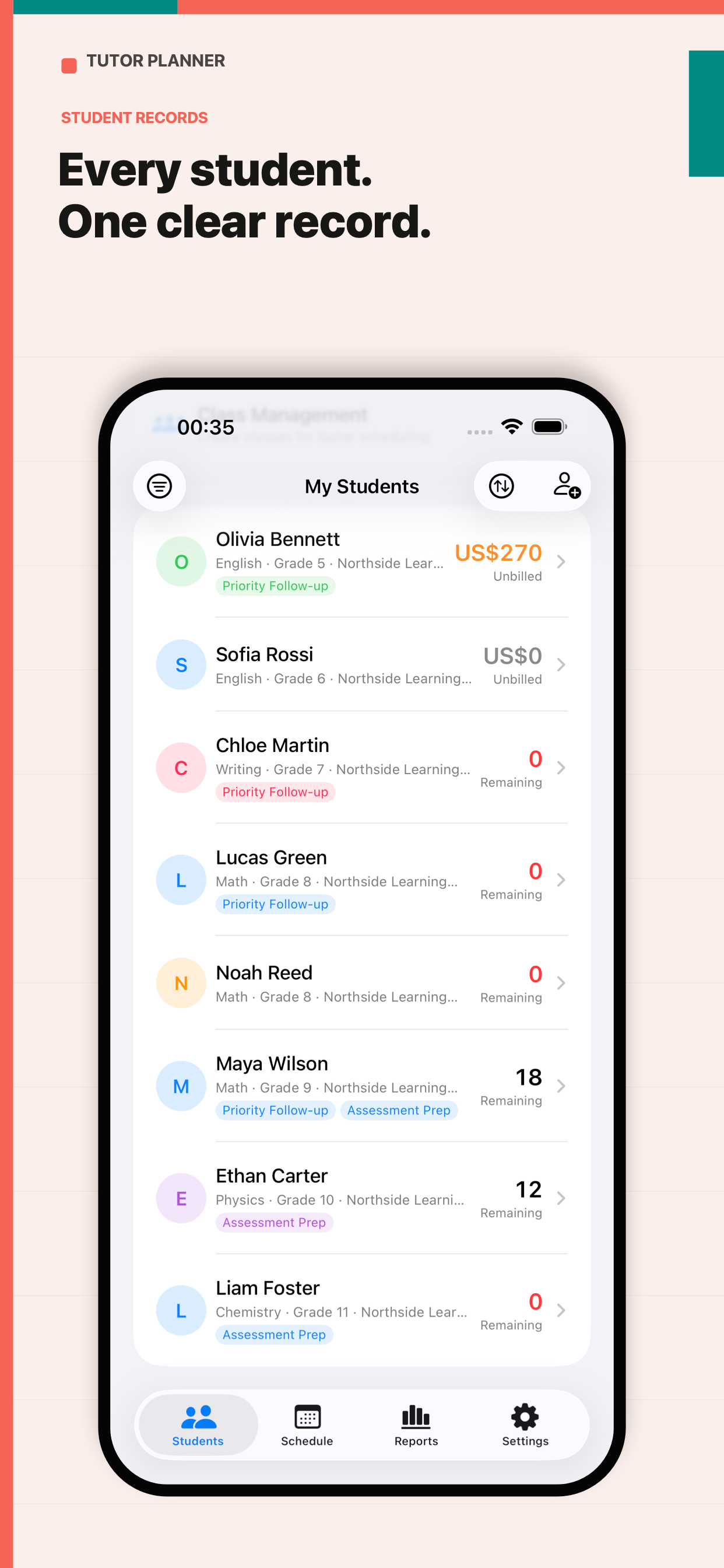 Tutor Planner: Lessons & Bills screenshot 2