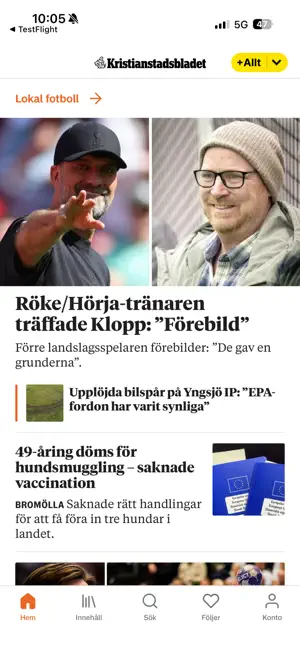 Kristianstadsbladet Nyhetsapp screenshot 2