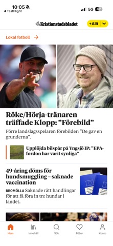 Kristianstadsbladet Nyhetsapp screenshot