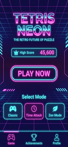 Neon Block Rush Screenshot 1 of 10