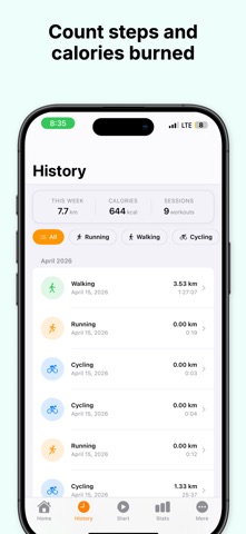 Walking Running Cycling Goal iPhone screenshot