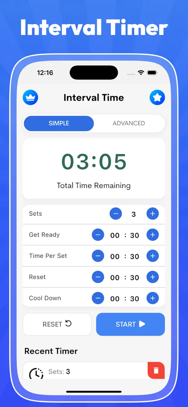 #1. Interval Timer & Tabata Timer (iOS) Ved: Kantaben Gorasiya