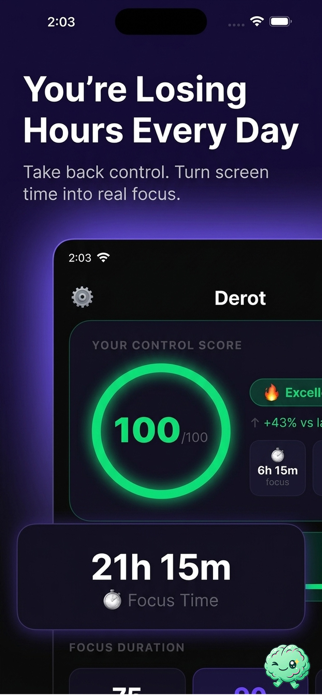 Derot: Focus & Screen Time Screenshot 1 of 5