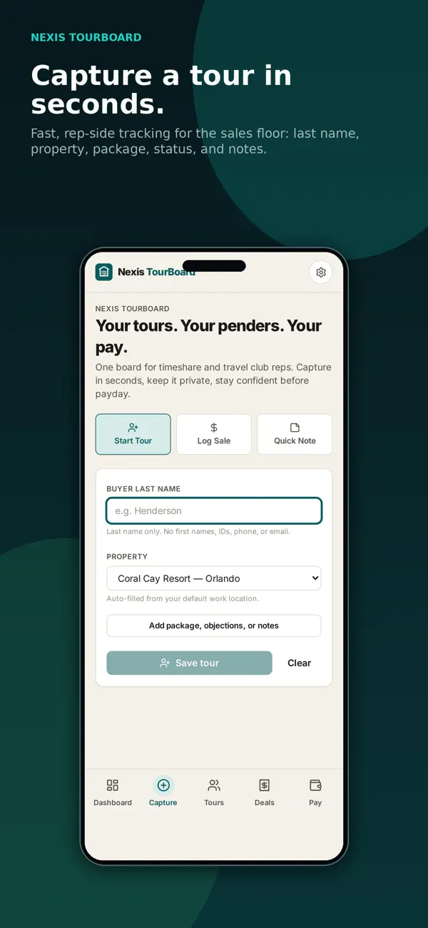 Screenshot #1 pour Nexis TourBoard