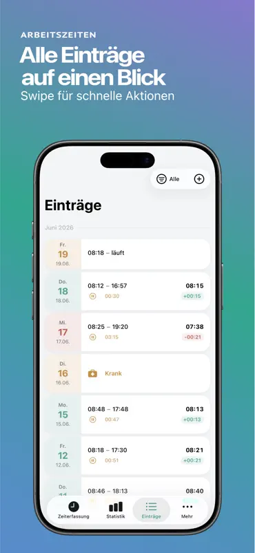 Arbeitszeiten – Zeiterfassung screenshot 4 of 7
