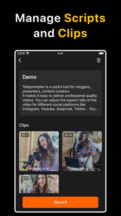 Teleprompter: Video Recording