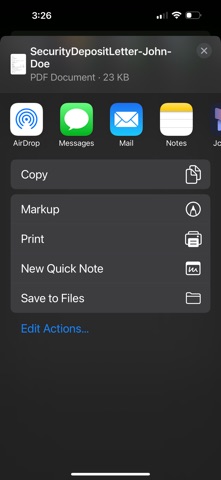 Deposit Letter PDF Generator screenshot